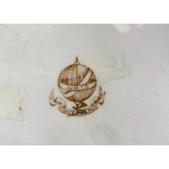 Antique White Porcelain Ironstone Meakin WM Co Tureen With Lid Floral Gold & Gre - Picture 8 of 9